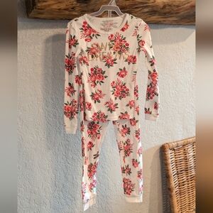 Rachel Zoe White and Pink Pajama Set with Floral Design